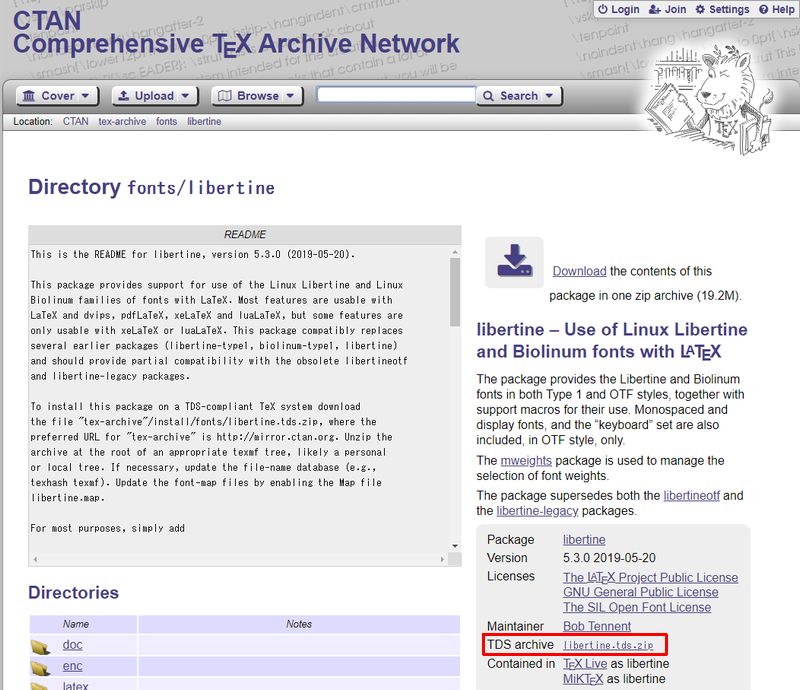図1・CTAN: fonts/libertine