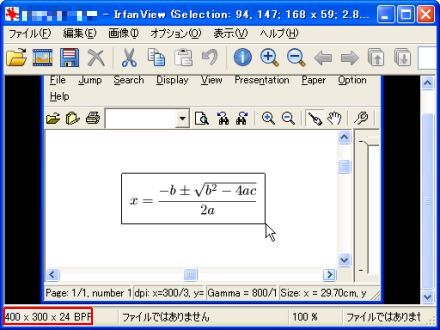 図2・画面キャプチャ後の IrfanView の表示画面