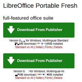 図3・PortableApps.comのLibreOffice Portable