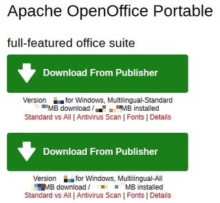 図3・PortableApps.com の Apache OpenOffice Portable