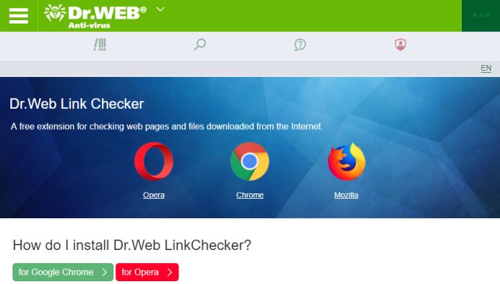 図7・Dr.Web LinkCheckerのWebページ