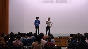 専攻科生 赤城フレッシュセミナーに参加 1 阿部君と池津君による学校紹介